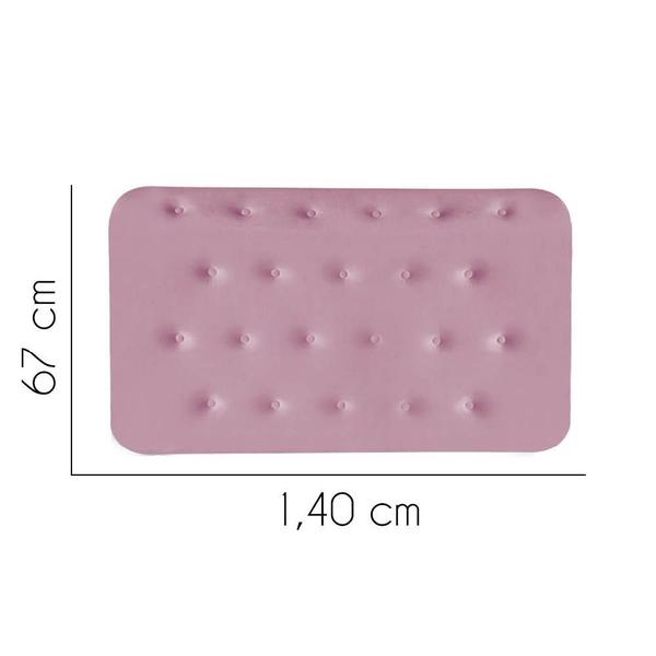 Imagem de Painel Estofada Brenda 140 cm Casal Quarto para Cama Box Suede Rosa Bebê - KDAcanto Móveis