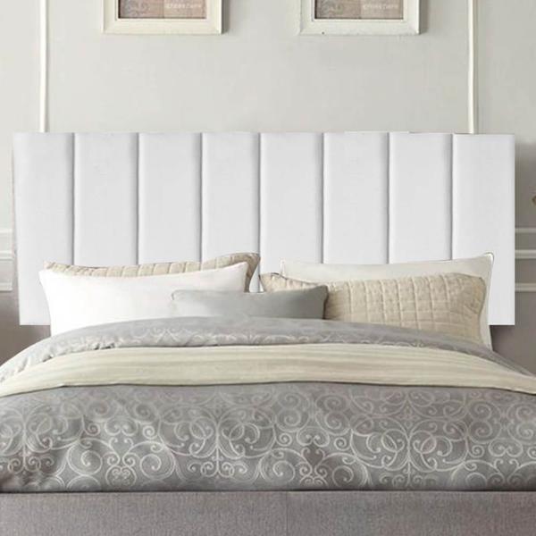 Imagem de Painel Estofada Carla 100cm Solteiro Para Cama Box Quarto Suede Branco - Gat Magazine