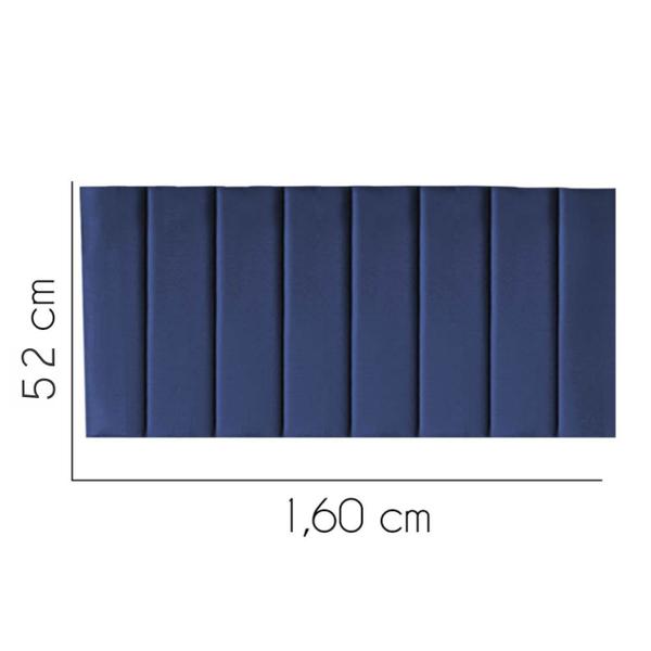 Imagem de Painel Estofada Carla 160CM Queen Suede Azul Marinho - D A DECOR