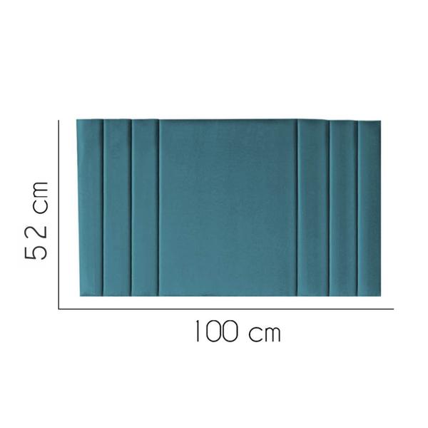 Imagem de Painel Estofada Grécia 100CM Solteiro Suede Azul Turquesa - D A DECOR