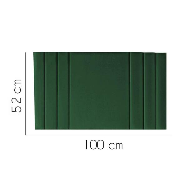 Imagem de Painel Estofada Grécia 100CM Solteiro Suede Verde - D A DECOR