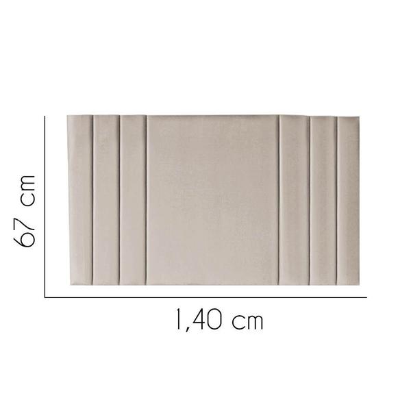 Imagem de Painel Estofada Grécia 140 cm Casal Quarto para Cama Box Suede Bege - KDAcanto Móveis