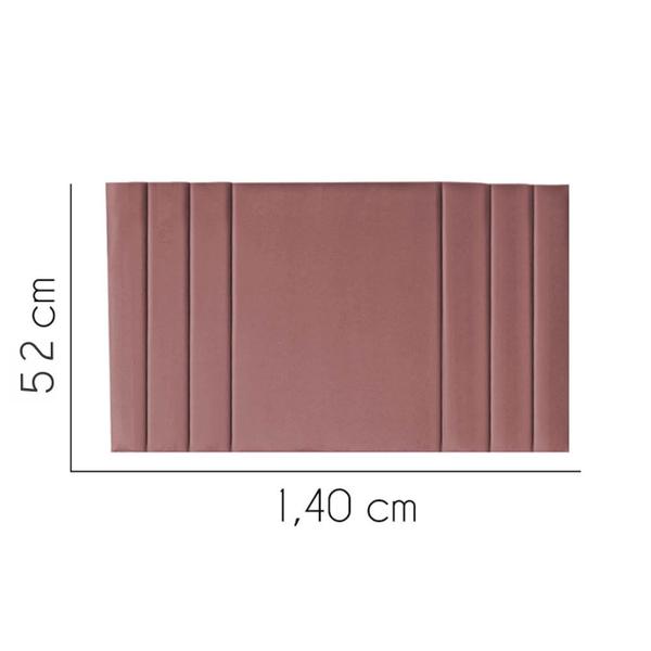 Imagem de Painel Estofada Grécia 140CM Casal Suede Rosê - D A DECOR