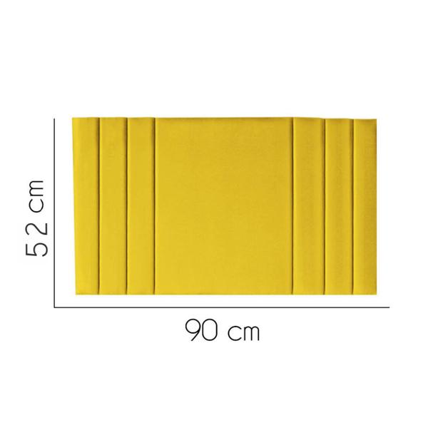 Imagem de Painel Estofada Grécia 90CM Solteiro Suede Amarelo - D A DECOR