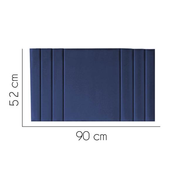 Imagem de Painel Estofada Grécia 90CM Solteiro Suede Azul Marinho - D A DECOR