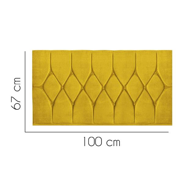 Imagem de Painel Estofada Istambul Botão Capitonê 100cm Solteiro Para Cama Box Quarto material sintético Amarelo - Gat Magazine