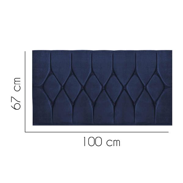 Imagem de Painel Estofada Istambul Botão Capitonê 100cm Solteiro Para Cama Box Quarto Suede Azul Marinho - Gat Magazine