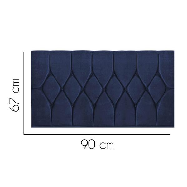 Imagem de Painel Estofada Istambul Capitonê 90 cm Solteiro Quarto para Cama Box Suede Azul Marinho - KDAcanto Móveis