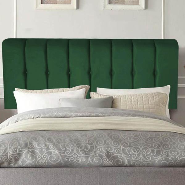 Imagem de Painel Estofada Kiara 140cm Casal Box Quarto Suede Verde - Gat Magazine