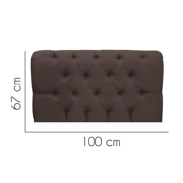 Imagem de Painel Estofada Lady Capitonê 100 cm Solteiro Quarto para Cama Box Suede Marrom - KDAcanto Móveis