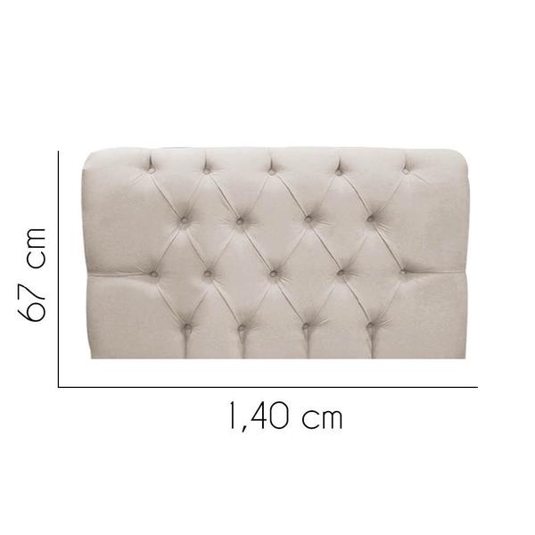 Imagem de Painel Estofada Lady Capitonê 140 cm Casal Quarto para Cama Box Suede Bege - KDAcanto Móveis