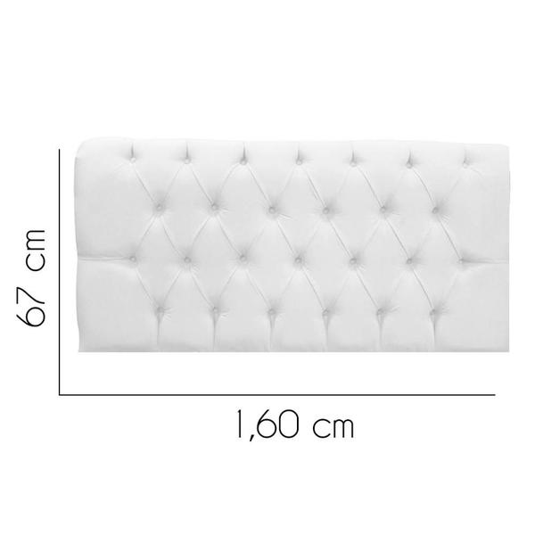 Imagem de Painel Estofada Lady Capitonê 160 cm Queen Size Quarto para Cama Box material sintético Branco - Damaffê Móveis