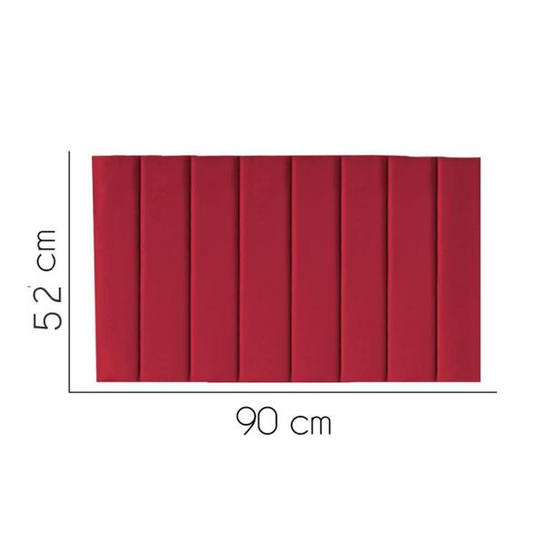 Imagem de Painel Estofada Líbia 90CM Solteiro Suede Vermelho - D A DECOR