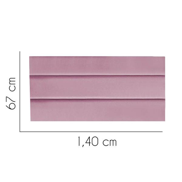 Imagem de Painel Estofada Turim 140 cm Casal Quarto para Cama Box Suede Rosa Bebê - KDAcanto Móveis