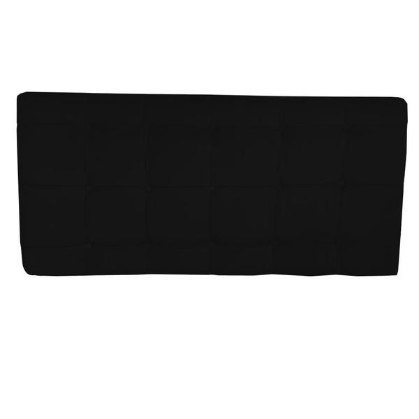 Imagem de Painel Estofado Thaina 140 cm Para Cama Box Quarto Casal MV Estofados Suede Preto