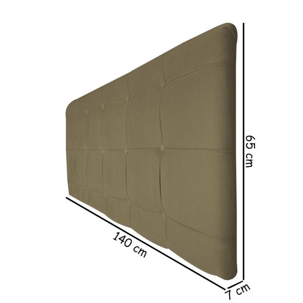 Imagem de Painel Estofado Thaina 140 cm Para Cama Box Quarto Casal Suede Bege