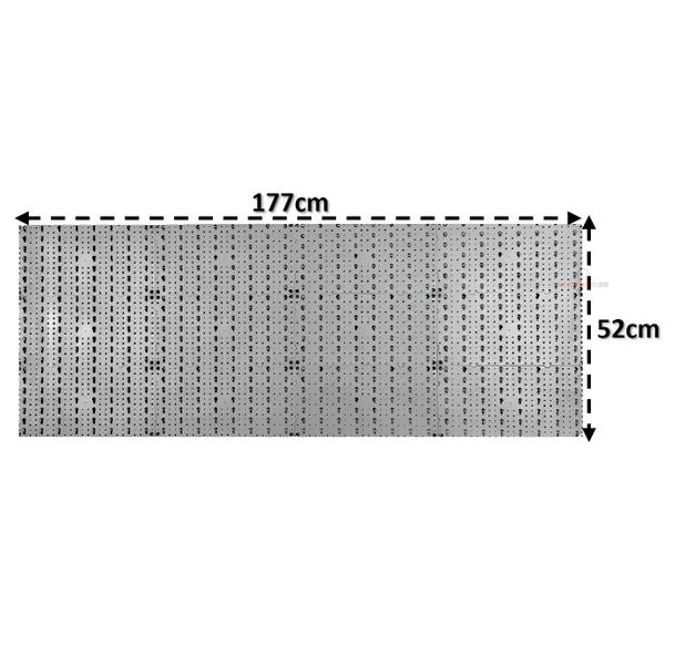 Imagem de Painel Expositor De Ferramentas Modular 177cm x 52cm Em Plástico Perfurado Com 72 Ganchos Parede Cinza - AMZ