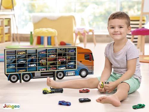 Imagem de Painel Expositor de Madeira para até 35 Carrinhos Hot Wheels, Para Fixar na Parede ou Apoiar na Prateleira - Junges