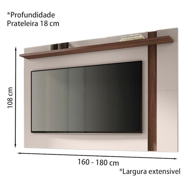 Imagem de Painel Extensivel TV 70 Polegadas Leme Off White Nogueira Real CLB