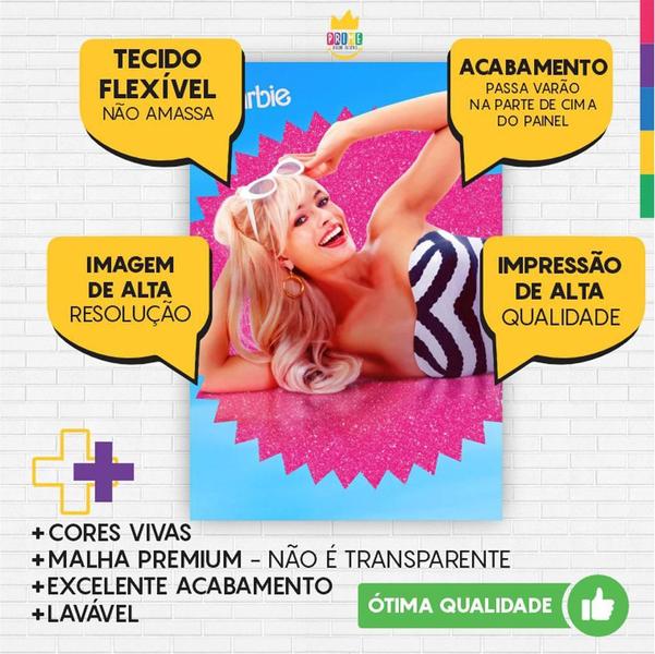 Painel Festa Barbie Lateral Para Casadinho 1,50 X 2,20 - Prime Decor House Imagem de Painel Festa Barbie Lateral Para Casadinho 1,50 X 2,20