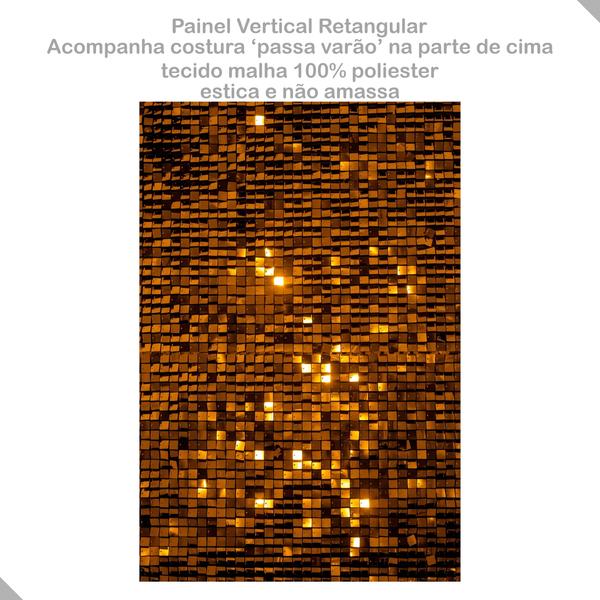 Imagem de Painel Festa Carnaval Vertical em Tecido Casadinho Lantejoula Bronze