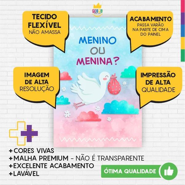 Imagem de Painel Festa Chá Revelação Lateral Casadinho 1,50 X 2,20