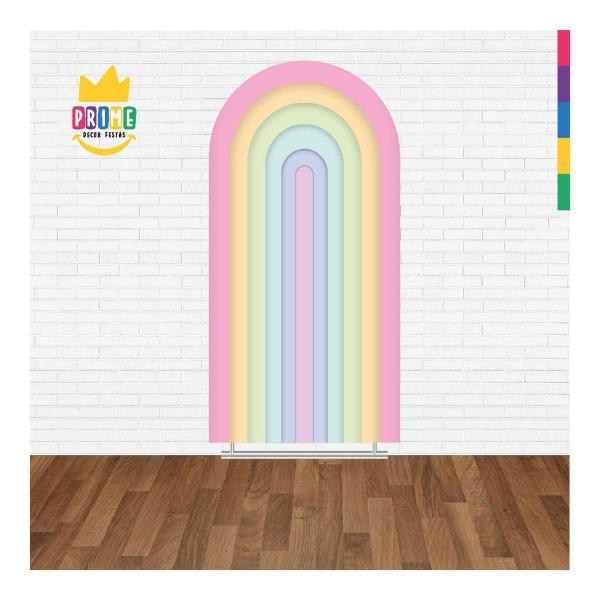 Imagem de Painel Festa Decorativo Romano Arco Iris 3D 200Cm X 100Cm