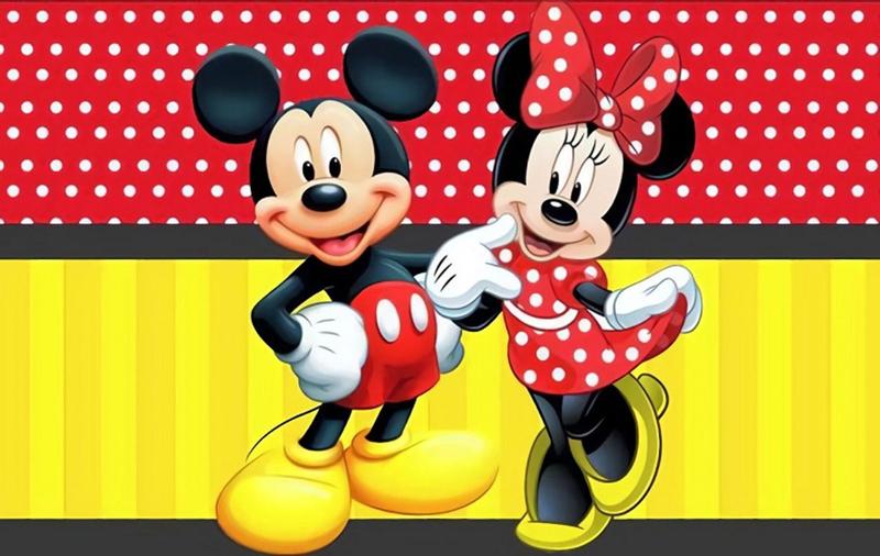 Imagem de Painel Festa Infantil Mickey e Minnie, Banner 1,50x1,00 em Lona