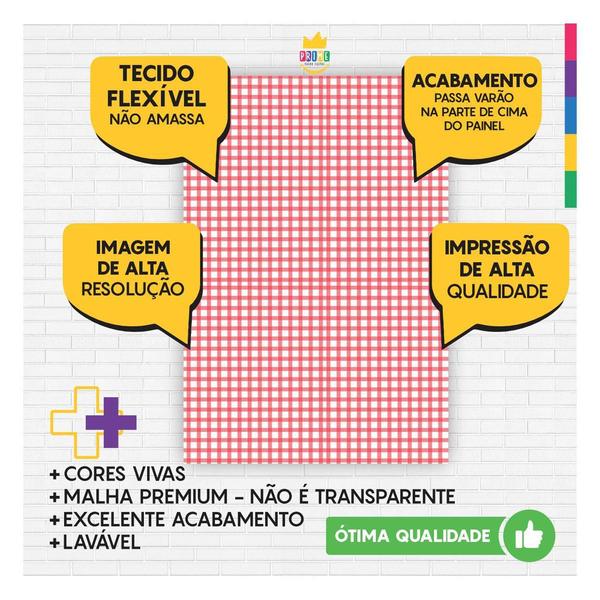 Painel Festa Lateral Xadrez Casadinho 1,50M X 2,20M - Prime Decor House Imagem de Painel Festa Lateral Xadrez Casadinho 1,50M X 2,20M