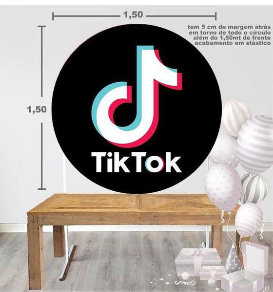 Imagem de Painel Festa Redondo 3d Tik Tok Estampa Digital Sublimado 1,50M - Fantasia Bras