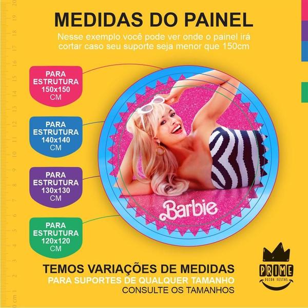 Imagem de Painel Festa Redondo Barbie 3D Tecido 1,50M X 1,50M