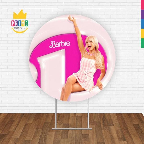 Imagem de Painel Festa Redondo Barbie 3D Tecido 1,50M X 1,50M