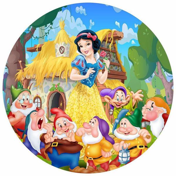 Imagem de Painel Festa Redondo Branca de Neve 3d Estampa Digital 1,50M - Fantasia Bras