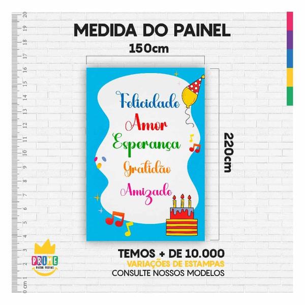 Imagem de Painel Festa Retangular 3D Aniversário Casadinho 1,50M X