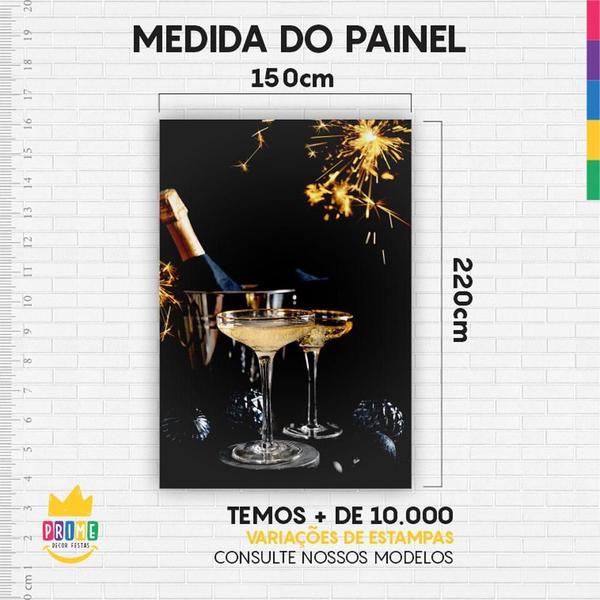 Imagem de Painel Festa Retangular 3D Ano Novo Casadinho 1,50M X 2,20