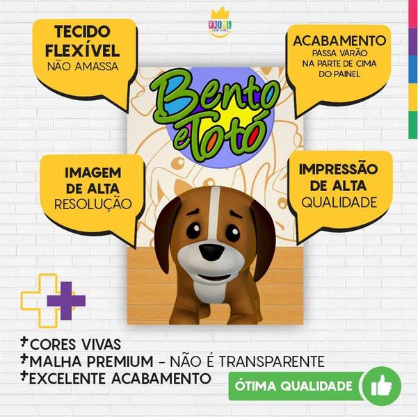 Painel Festa Retangular 3D Bento Totó Casadinho 1,50M X 2,20 - Prime Decor Festas Imagem de Painel Festa Retangular 3D Bento Totó Casadinho 1,50M X 2,20