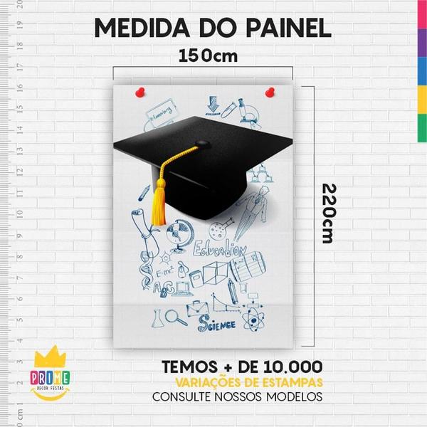 Imagem de Painel Festa Retangular 3D Formatura Casadinho 1,50M X 2,20