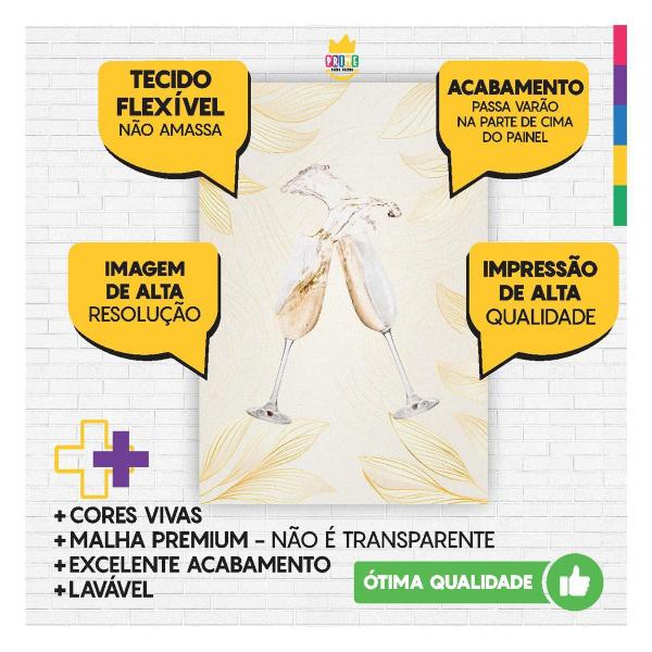 Imagem de Painel Festa Retangular Ano Novo Reveillon 3D 1,50M X 2,20