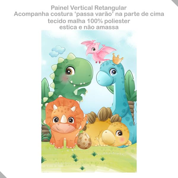 Imagem de Painel Festa Vertical em Tecido Casadinho Dino Baby Turminha