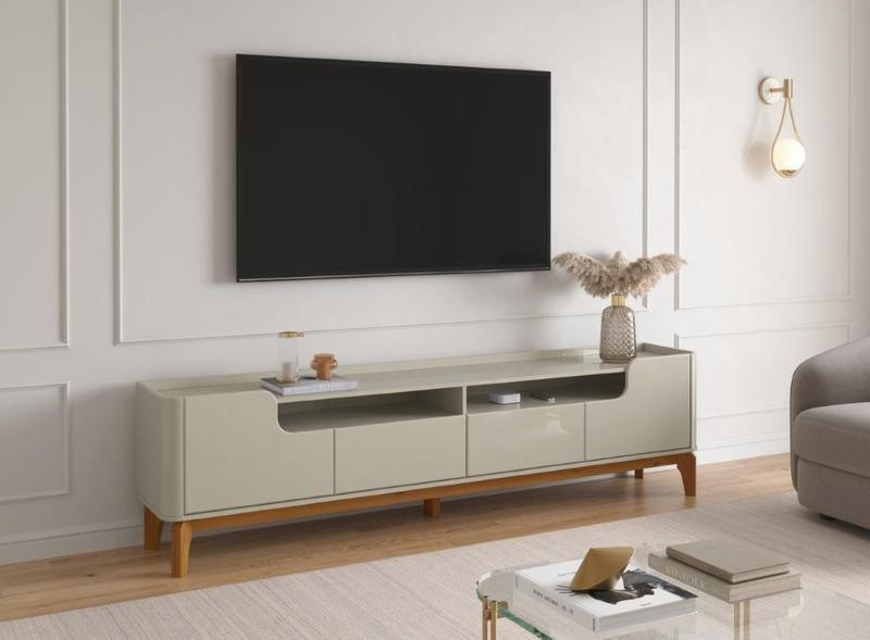 Imagem de Painel FL Estilo Retrô 2.20m Para TV Até 75'' Cor Off White