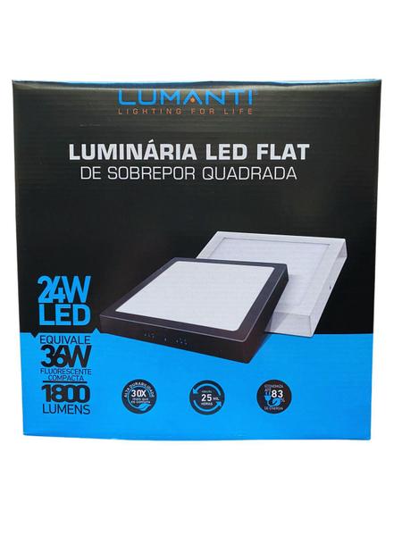 Imagem de Painel Flat LED 24W Sobrepor Preto