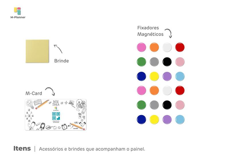 Imagem de Painel Fotos, Notas + 24 Imãs + Tecnologia 45X70 - Preto