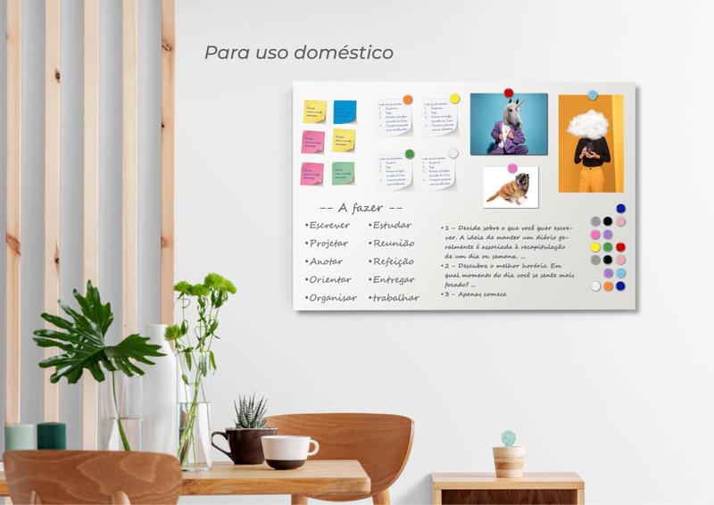 Imagem de Painel Fotos, Notas + 24 Imãs + Tecnologia 96X65 - Branco