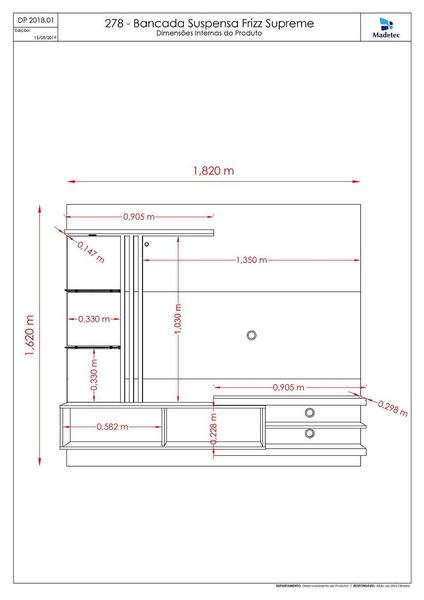 Imagem de Painel Frizz Supreme para TV de até 55 polegadas - FENDI / NATURALE - Madetec