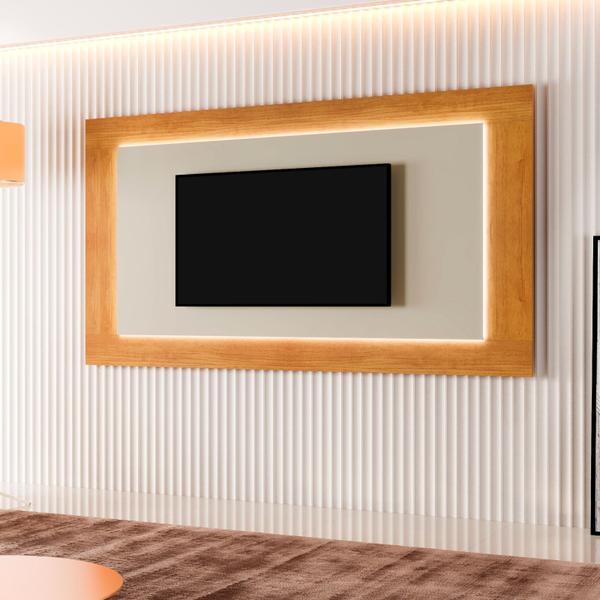 Imagem de Painel grecia c/ led para tv 75'' naturalle / off white