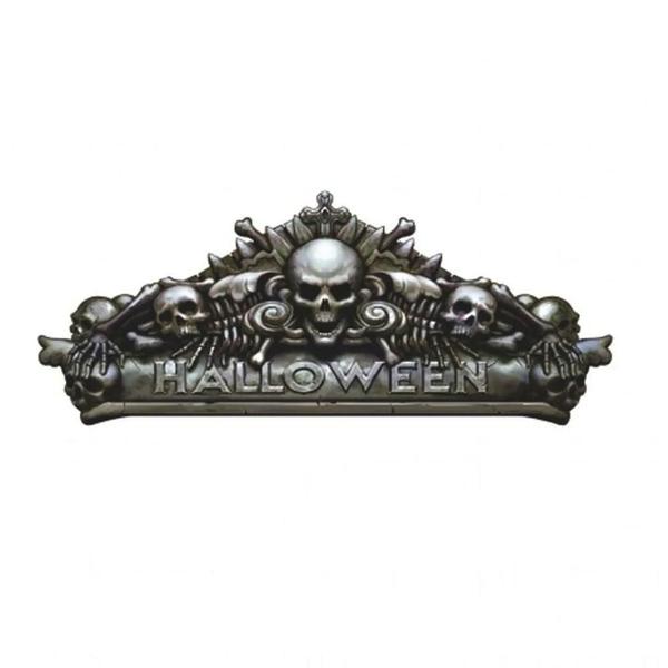 Imagem de Painel Halloween Portal Caveira Com Cortina Decorativa