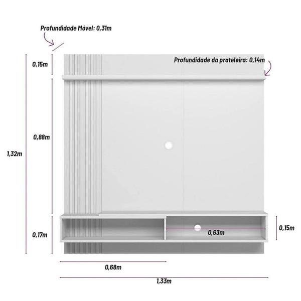 Imagem de Painel Home Alvorada 133cm para Tv de até 55 Polegadas Linea Brasil