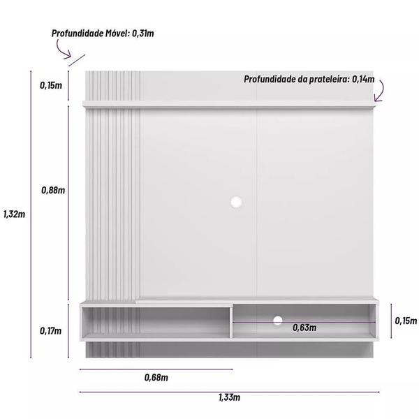 Imagem de Painel Home Alvorada 1,33m P/ Tv até 55 Linea Brasil