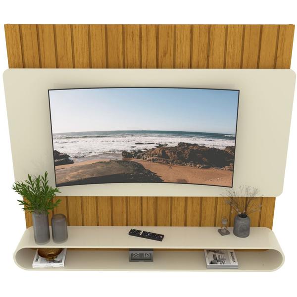 Imagem de Painel Home Gelius Prime para TV de ate 75 polegadas cantos arredondados Naturale OFF White