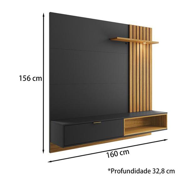 Imagem de Painel Home Para TV 60 Polegadas Tocantins Preto Noce Milano CLB